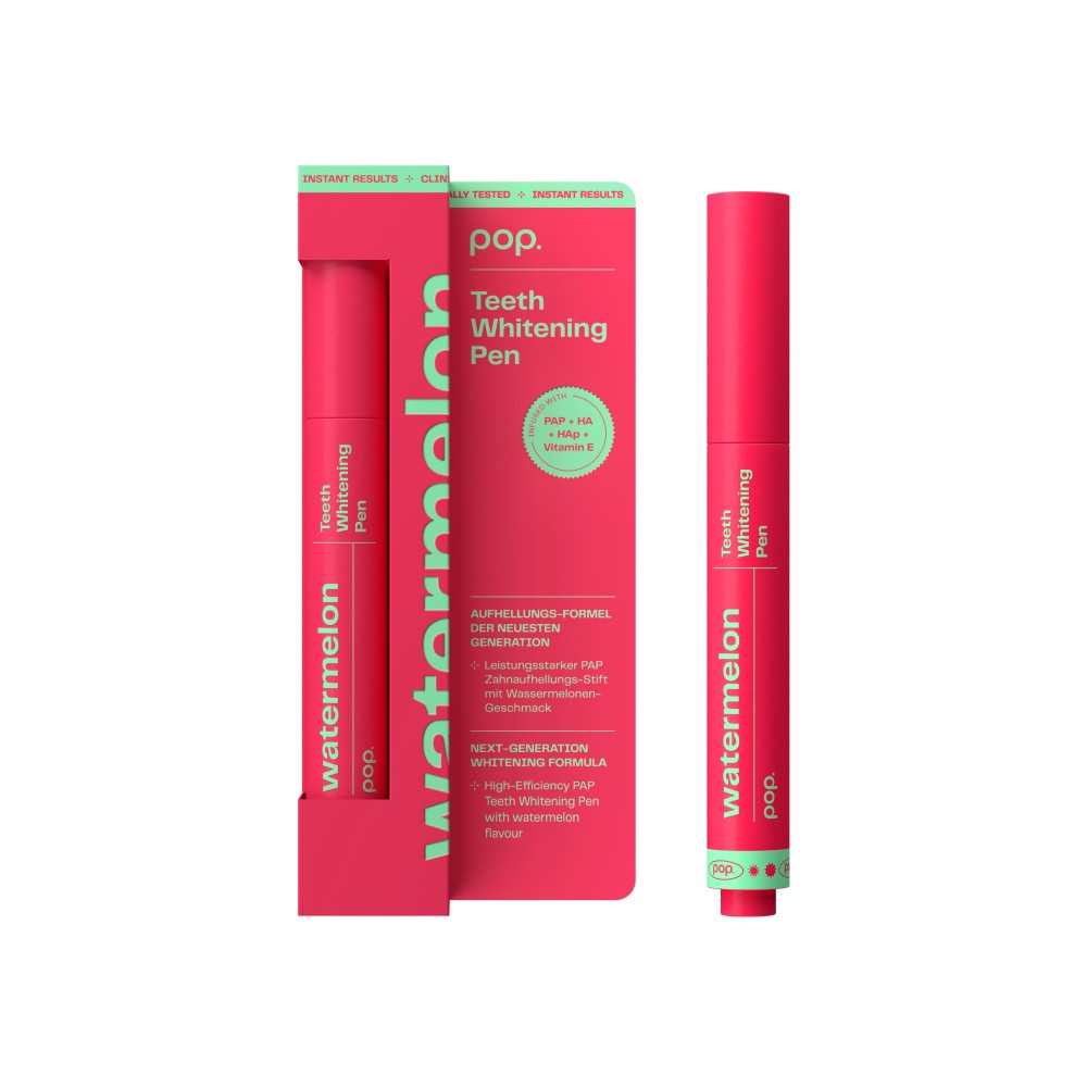 Stilou pentru albirea dintilor, Pop Teeth Whitening Pen Watermelon, 4 ml, Smilepen Pop