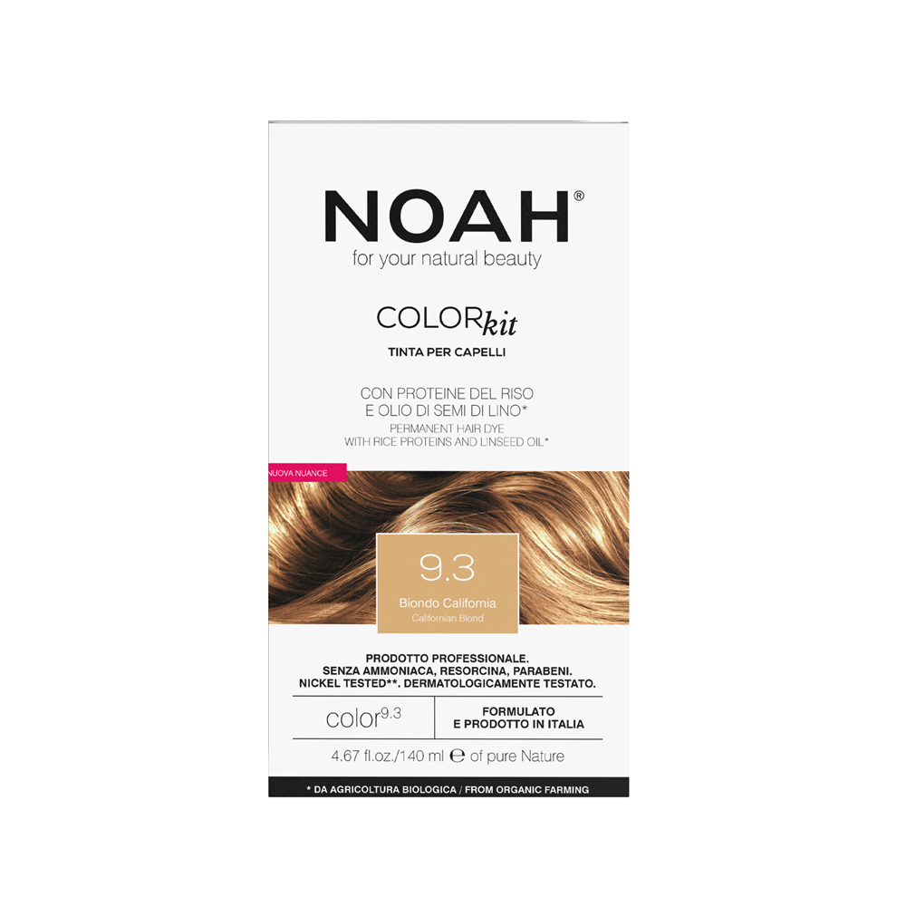 Vopsea de par naturala fara amoniac 9.3 Blond california Color kit, 140 ml, Noah
