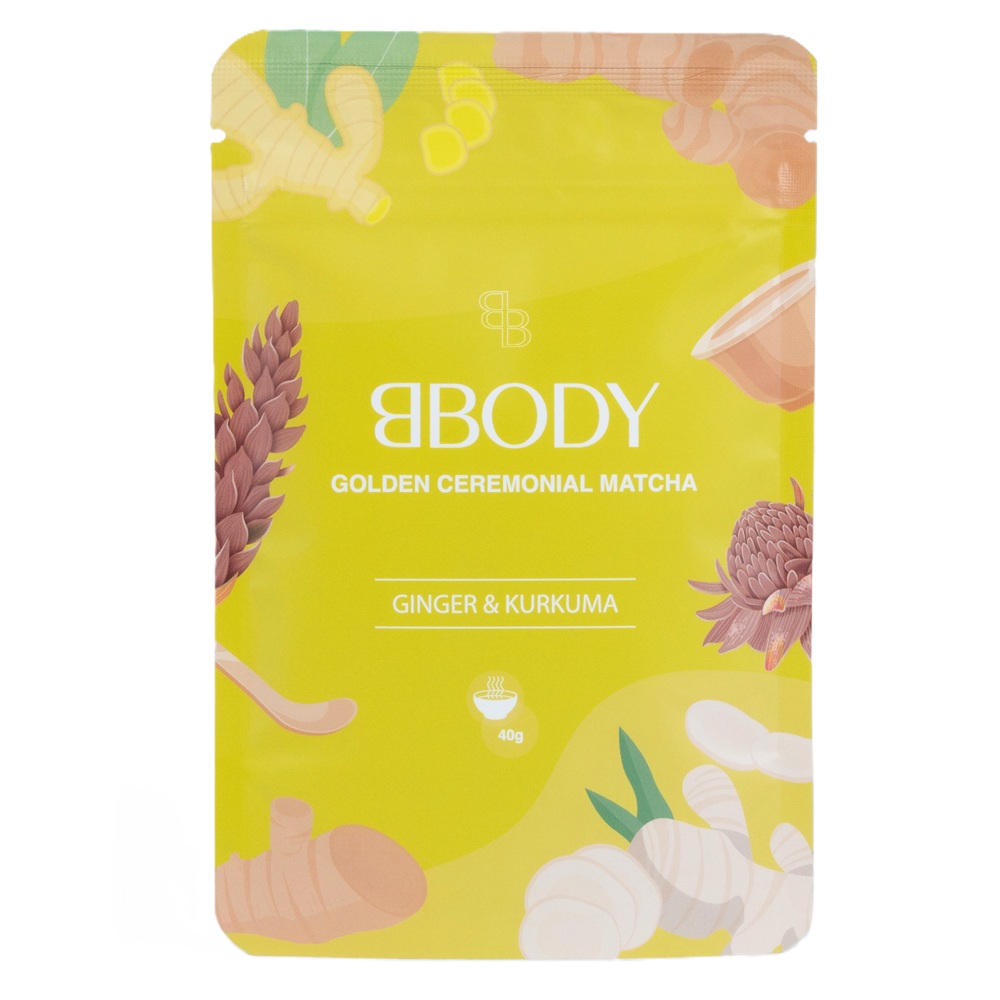 Matcha ceremoniala aurie cu ghimbir si turmeric, 40 g, BBody