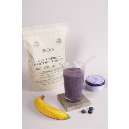 Pudra proteica cu aroma de vanilie Gut Friendly Protein Powder, 640 g, BBody 664074