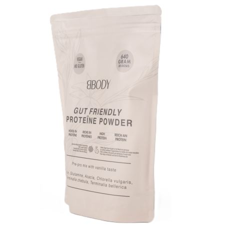 Pudra proteica cu aroma de vanilie Gut Friendly Protein Powder, 640 g, BBody 664073