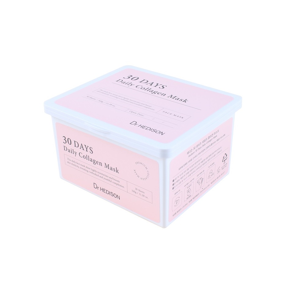 Set masti tip servetel cu Colagen Daily Collagen Mask, 30 bucati, Dr Hedison