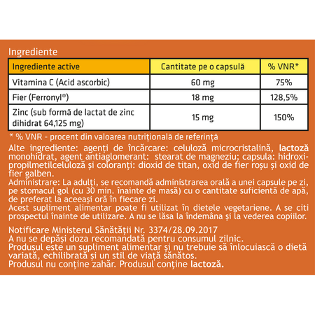Fezivit C, 30 capsule vegetale, Antibiotice SA 706126