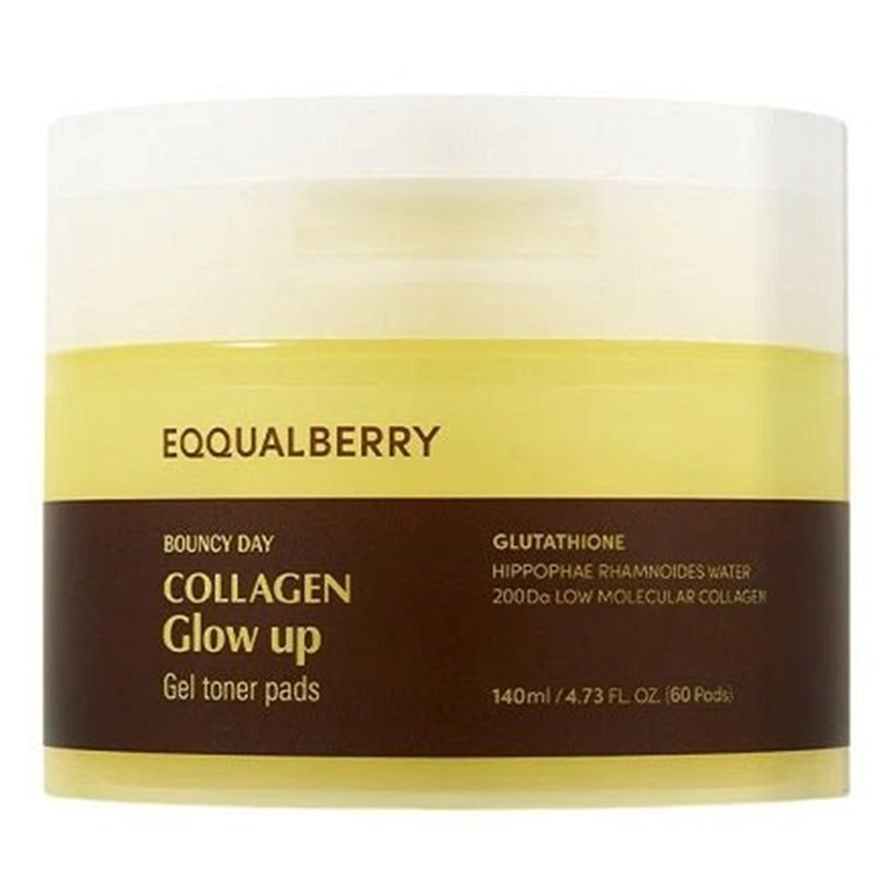 Dischete cu hidrogel pentru luminozitate Collagen Glow Up Gel Toner Pad, 140 ml, Eqqualberry