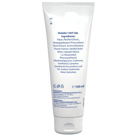 Gel termic pentru muschi si articulatii Mobilin Hot Gel, 100 ml, Viva Pharma 708636