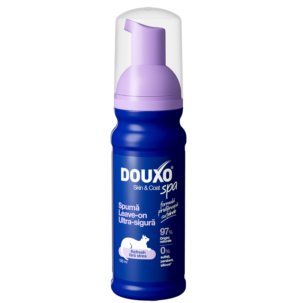 Spuma de curatare pentru pisici Leave-on Douxo Spa, 150 ml, Ceva Sante