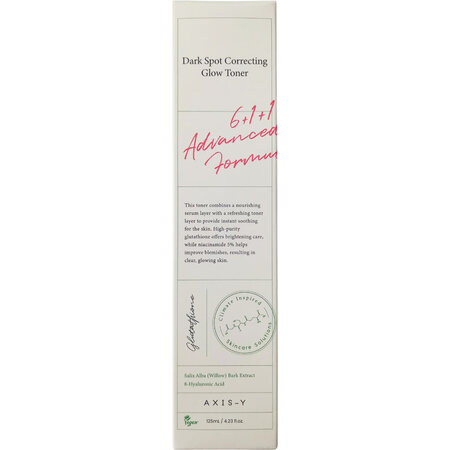 Toner bifazic iluminator cu mecanism de pulverizare Dark Spot Correcting Glow, 125 ml, Axis-Y 664916