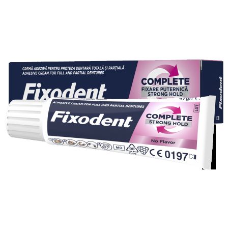 Crema adeziva pentru proteza dentara Complete Strong Hold Neutral, 47 g, Fixodent 665028