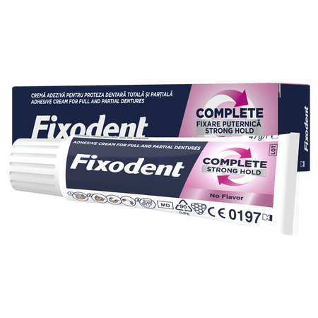 Crema adeziva pentru proteza dentara Complete Strong Hold Neutral, 47 g, Fixodent 665028