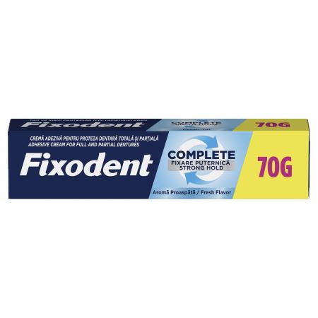 Crema adeziva pentru proteza dentara Complete Strong Hold Fresh, 70 g, Fixodent 665076
