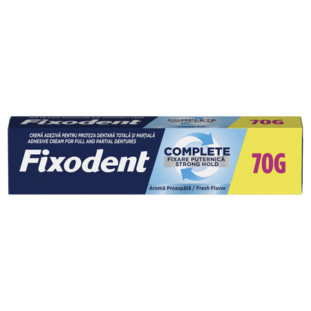 Crema adeziva pentru proteza dentara Complete Strong Hold Fresh, 70 g, Fixodent 665076