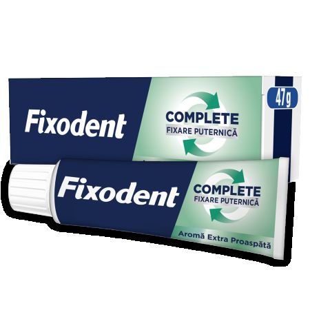 Crema adeziva pentru proteza dentara Complete Strong Hold Extra Fresh, 47 g, Fixodent 665275