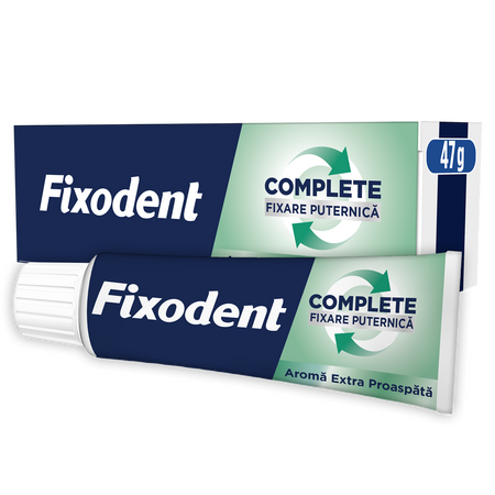 Crema adeziva pentru proteza dentara Complete Strong Hold Extra Fresh, 47 g, Fixodent 665275
