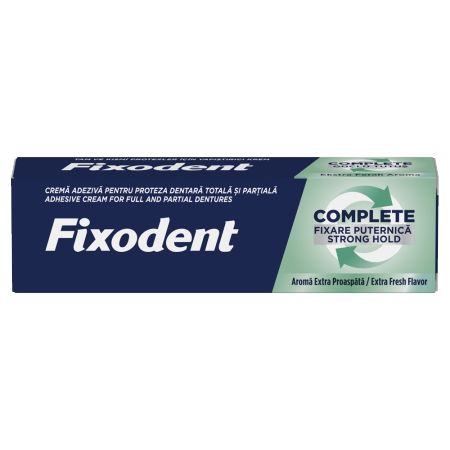 Crema adeziva pentru proteza dentara Complete Strong Hold Extra Fresh, 47 g, Fixodent 665274
