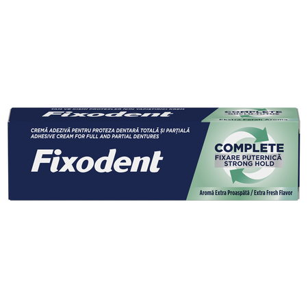 Crema adeziva pentru proteza dentara Complete Strong Hold Extra Fresh, 47 g, Fixodent 665274