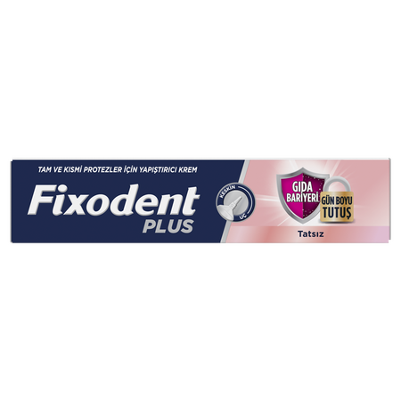 Pachet Crema adeziva pentru proteza dentara Plus Food Barrier Neutral, 40 g + 40 g, Fixodent 665295