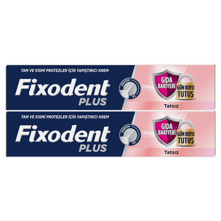 Pachet Crema adeziva pentru proteza dentara Plus Food Barrier, 40 g + 40 g, Fixodent
