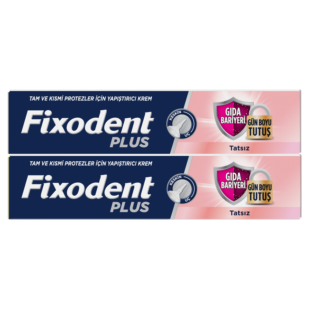 Pachet Crema adeziva pentru proteza dentara Plus Food Barrier Neutral, 40 g + 40 g, Fixodent