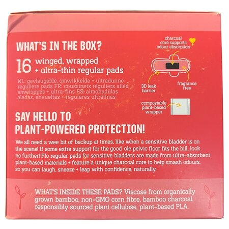 Absorbante normale cu carbune activ pentru incontinenta urinara, 16 bucati, Flo 665315