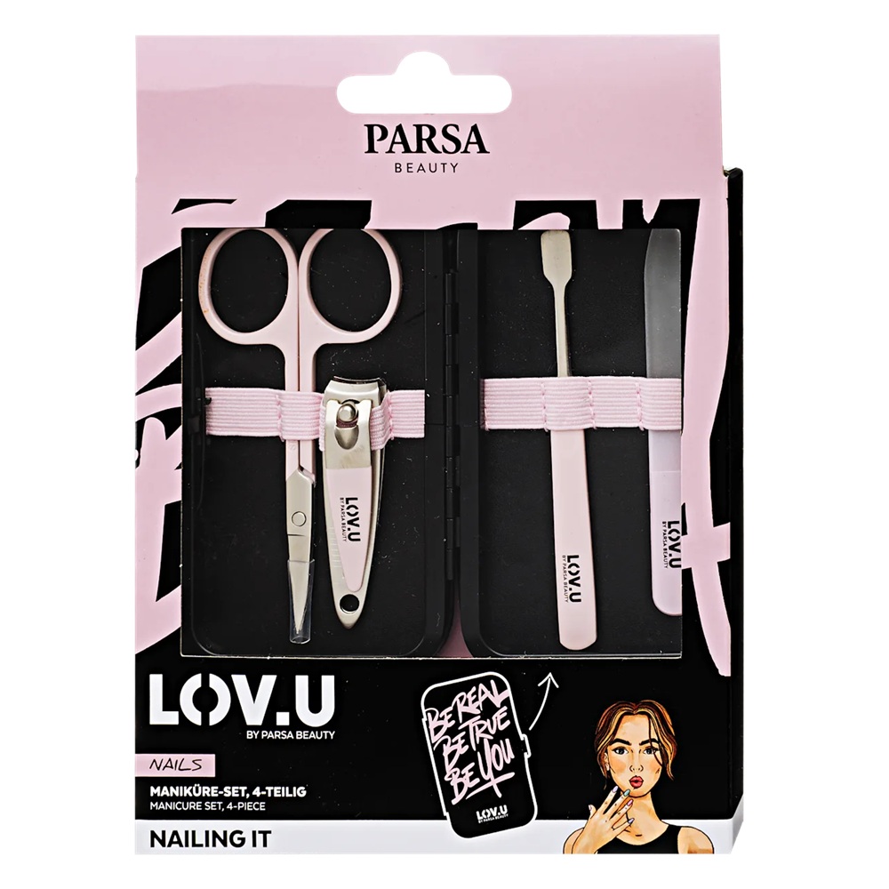 Set pentru manichiura Lov.U, 4 piese, Parsa