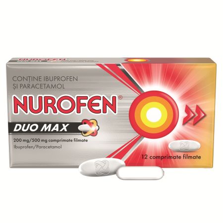 Nurofen Duo Max, 200mg/500mg, 12 comprimate filmate, Reckitt Benckiser 665531