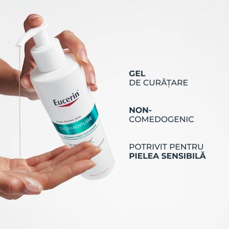 Gel de curatare regenerant cu 2% acid salicilic Dermo Pure, 400 ml, Eucerin 665549