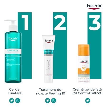 Tratament exfoliant cu acid salicilic pentru noapte Dermo Pure, 40 ml, Eucerin 665565