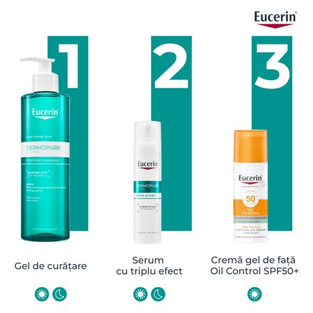Gel de curatare purifiant cu acid salicilic Dermo Pure, 400 ml, Eucerin 665575