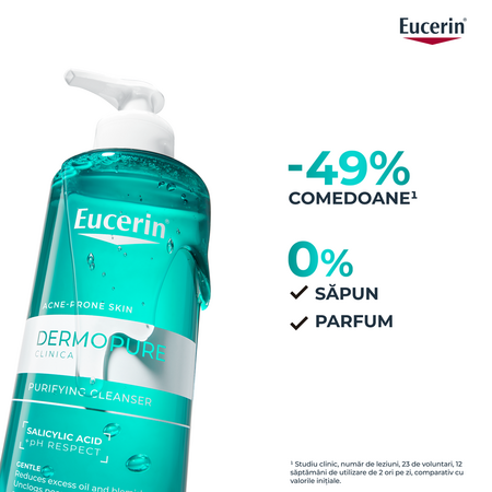 Gel de curatare purifiant cu acid salicilic Dermo Pure, 400 ml, Eucerin 665571