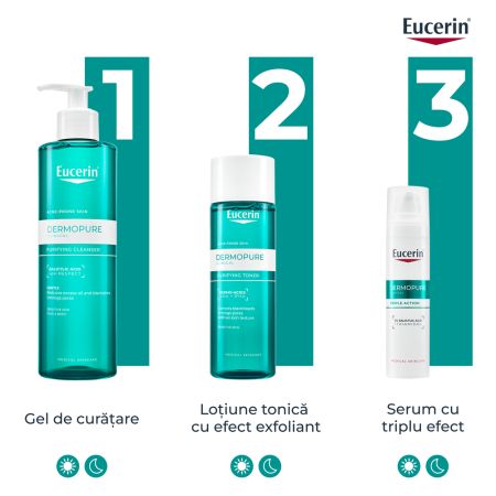 Lotiune tonica cu AHA si PHA Dermo Pure, 200 ml, Eucerin 665603