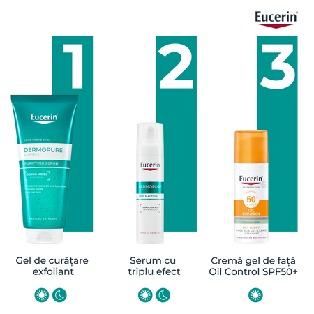Gel tip scrub de curatare Dermo Pure, 100 ml, Eucerin 665617