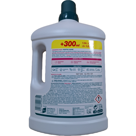 Dezinfectant pentru haine cu parfum de flori albe, 1500 ml, Sanytol 665840