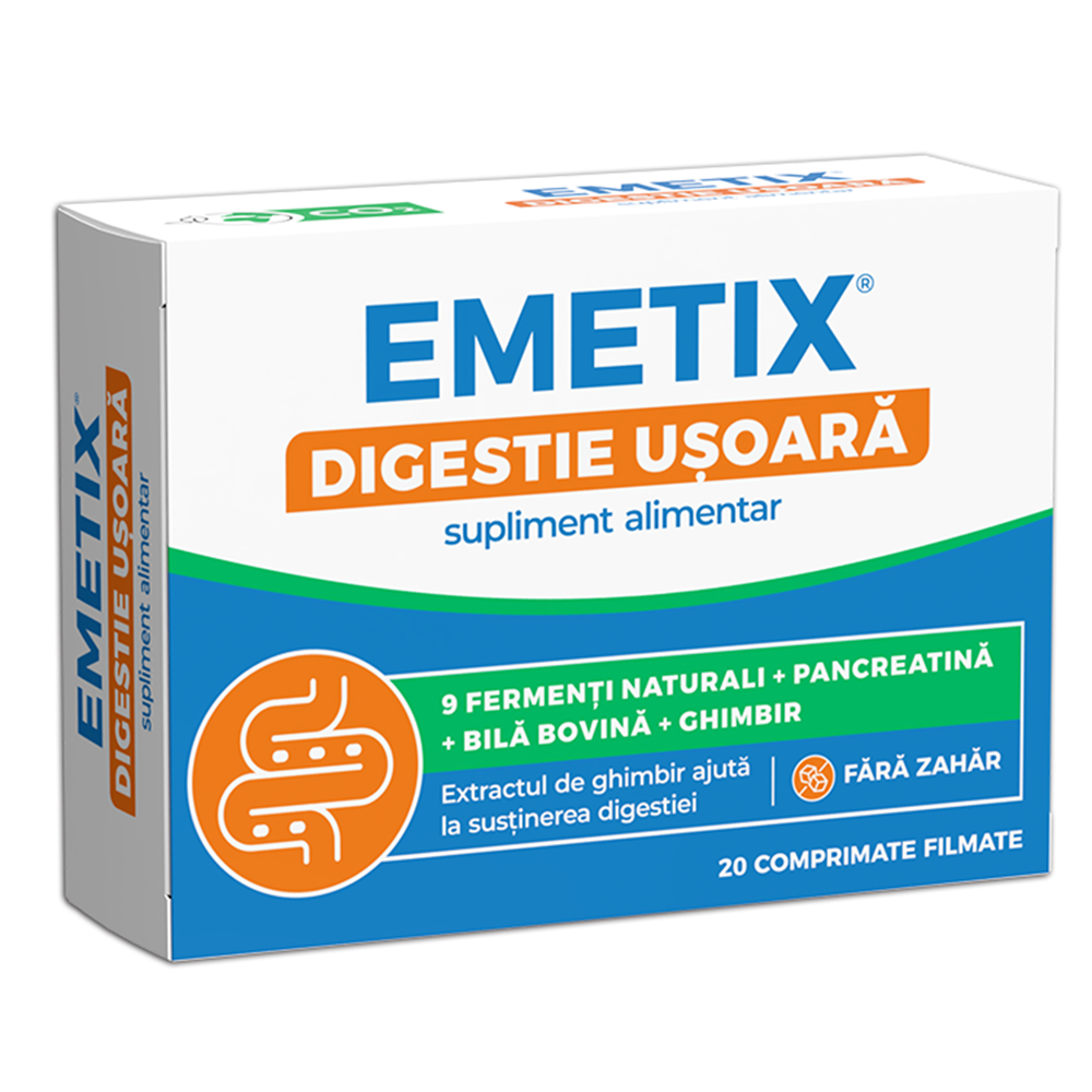 Emetix digestie usoara, 20 comprimate, Fiterman Pharma