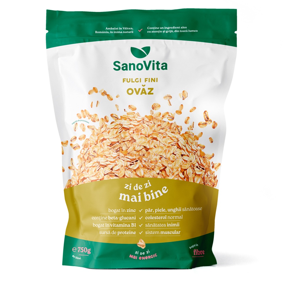 Fulgi de ovaz fini, 750 g, Sanovita
