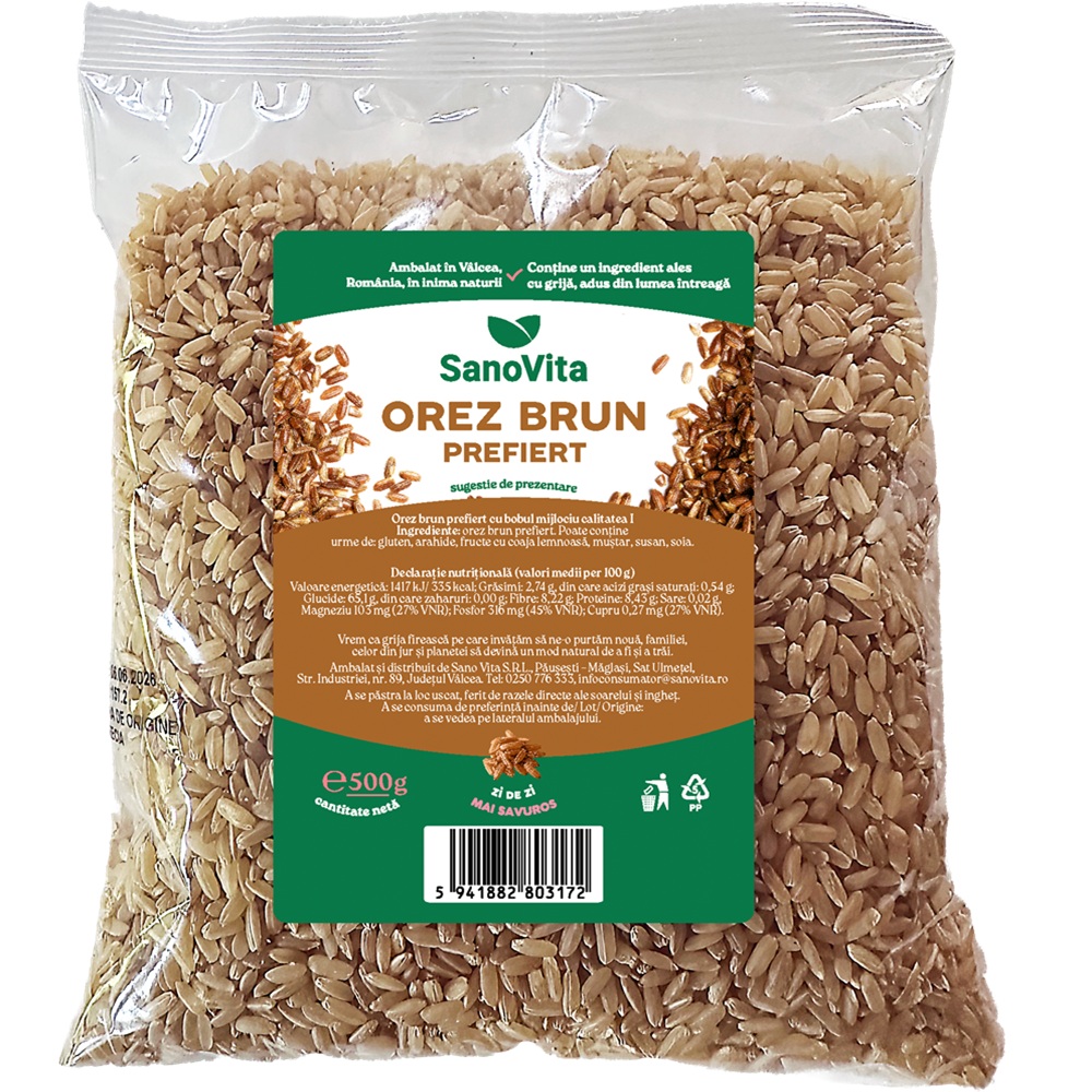 Orez brun prefiert, 500 g, Sanovita