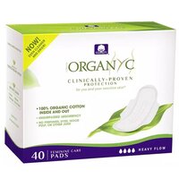 Absorbante intime pentru noapte din bumbac, 40 bucati, Organyc