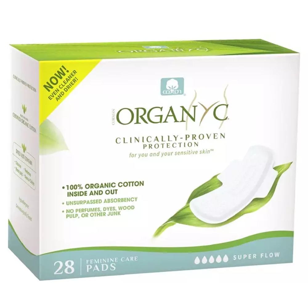 Absorbante intime din bumbac organic Superflow, 28 bucati, Organyc