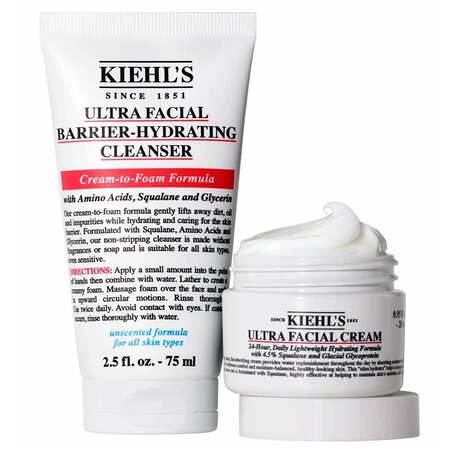Set Gel de curatare Ultra Facial Barrier Cleanse 75 ml + Crema hidratanta Ultra Facial 28 ml Duo it for the hydration, Kiehl's 666060