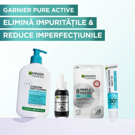 Plasturi invizibili pentru cosuri Pure Active, 8 bucati, Garnier 666075