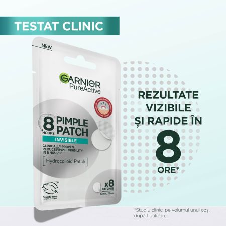 Plasturi invizibili pentru cosuri Pure Active, 8 bucati, Garnier 666072