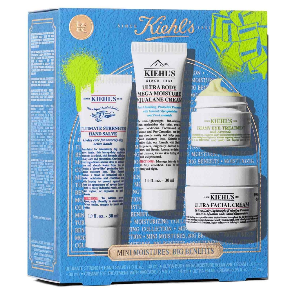 Set Crema pentru corp 30 ml + Crema hidratanta 28 ml + Crema pentru zona ochilor cu avocado 14 ml + Crema pentru maini uscate 30 ml Mini Moistures, Kiehl's