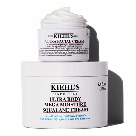 Set Crema pentru corp Ultra Body Mega Moisture Squalane Cream 250 ml + Crema hidratanta Ultra Facial Cream 50 ml Hydration all the way, Kiehl's 666126