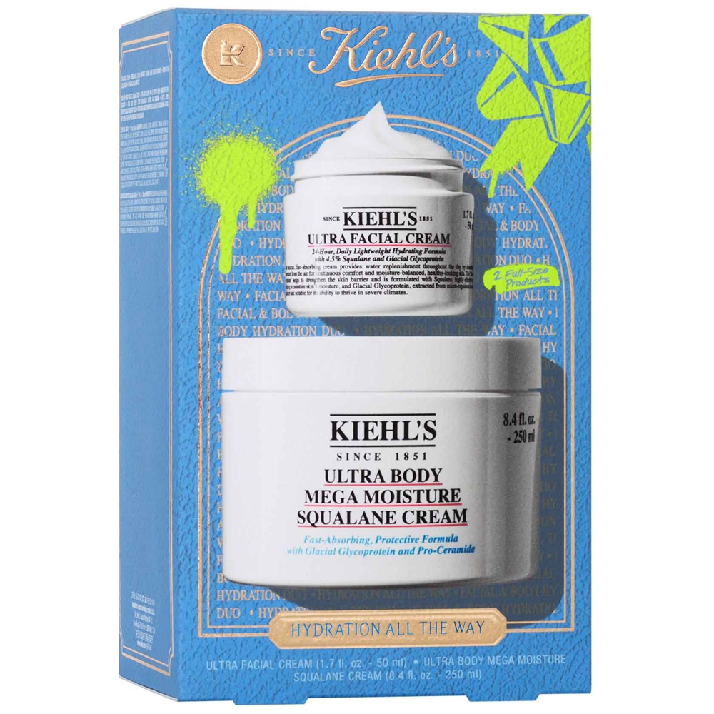 Set Crema pentru corp Ultra Body Mega Moisture Squalane Cream 250 ml + Crema hidratanta Ultra Facial Cream 50 ml Hydration all the way, Kiehl's