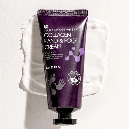 Crema hidratanta pentru maini si picioare cu colagen marin Multifunction Formula, 100 ml, Mizon 666138
