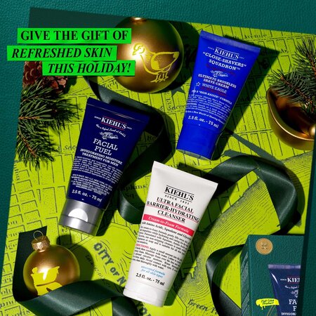 Set Crema hidratanta Fuel Moisturizer + Gel de curatare Ultra Facial Barrier Cleanse + Crema de ras White Eagle Shave Your 5 o'clock shadow shavers, 3x75 ml, Kiehl's 666158