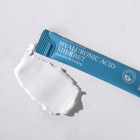 Scrub pentru fata cu acid hialuronic si mentol Peeling Scrub, 40 plicuri, Mizon 666163