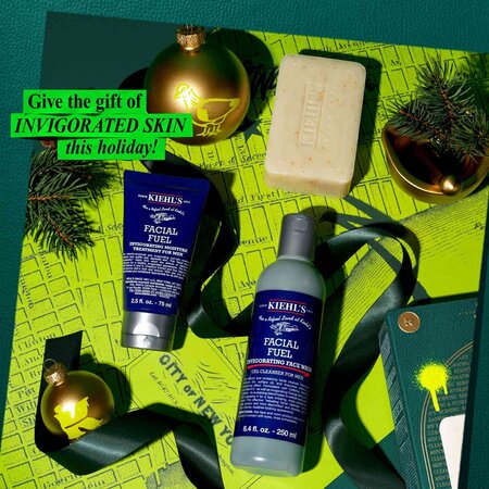 Set Gel de curatare Facial Fuel 250 ml + Crema hidratanta Fuel Moisturizer 75 ml + Sapun pentru corp Ultimate Man Body Scrub 90 g Men's morning reboot, Kiehl's 666186