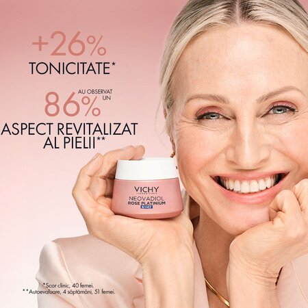 Crema de noapte cu efect de redensificare si revitalizare Neovadiol Rose Platinium, 50 ml, Vichy 666319