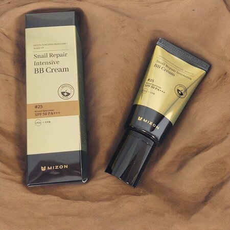 Crema de fata cu extract de mucina de melc SPF 50 PA+++ BB Cream, Nuanta 25, 50 ml, Mizon 666390