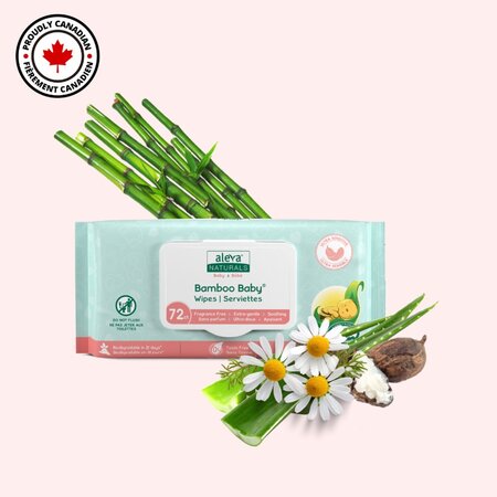 Servetele umede din fibre de bambus pentru piele sensibila, 72 bucati, Aleva Naturals 621658